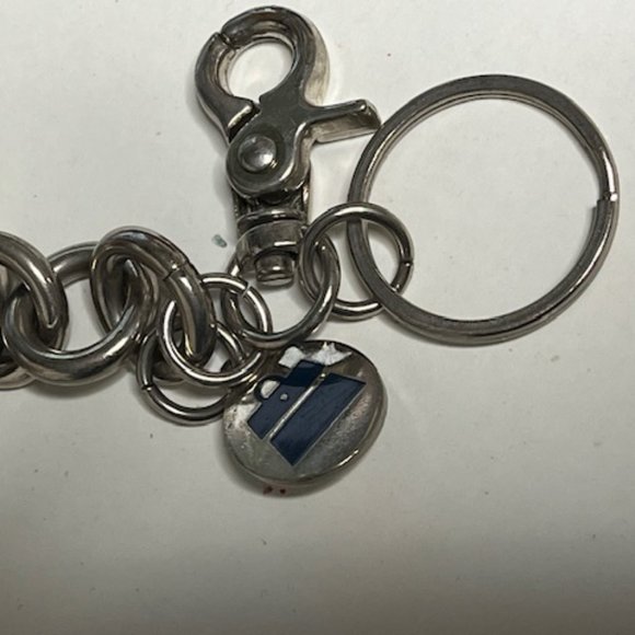 VTG Collectable Puffed Heart Key Ring Chain Charms Claw Clasp - Signed Kathy 6" - Picture 7 of 13